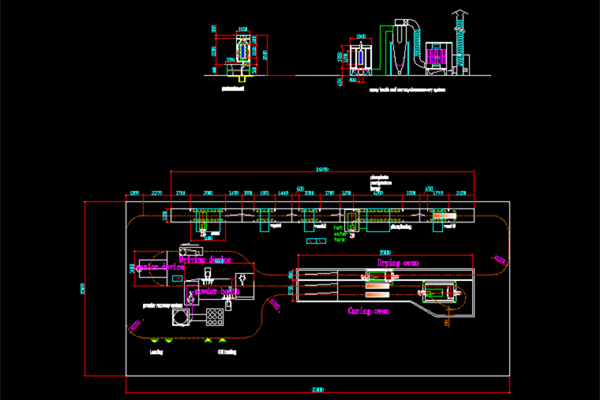 噴塑流水線設備圖紙